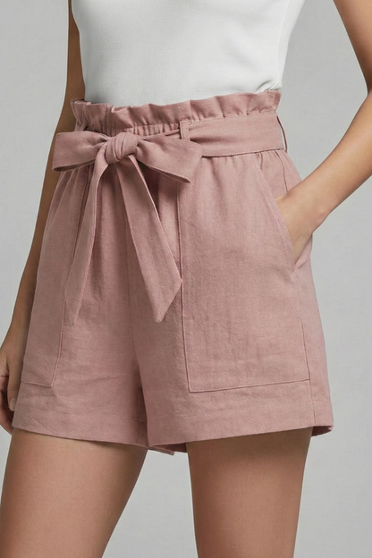 Dakota | Women's Shorts – High-Waist Tie Design With Pockets 0