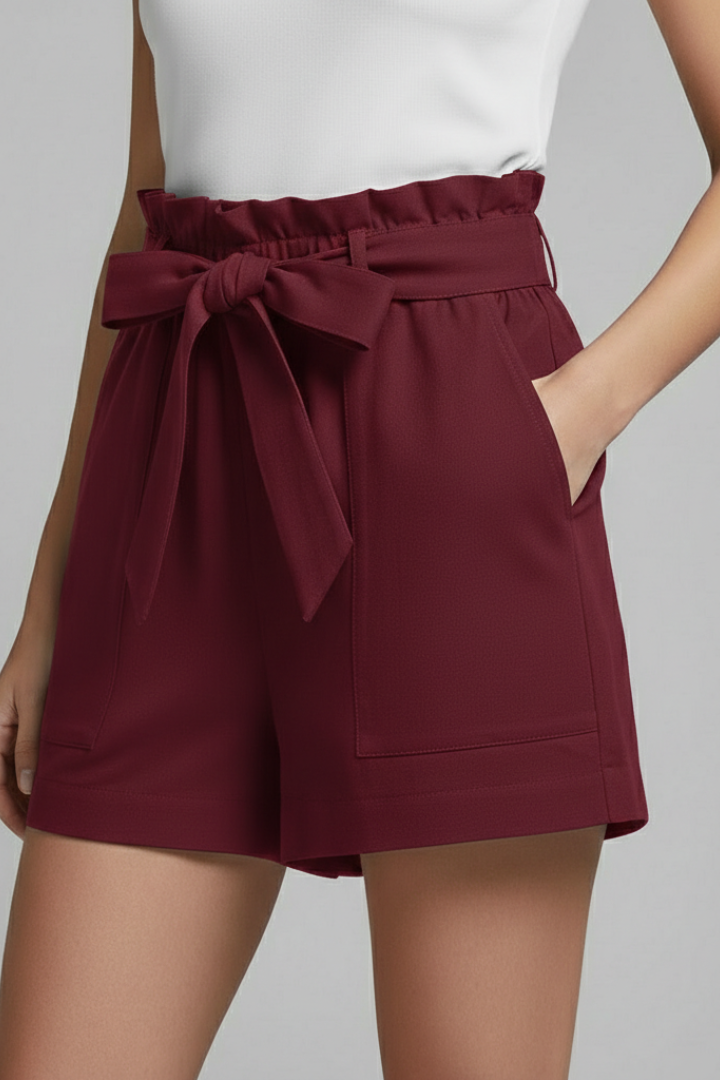 Dakota | Women's Shorts – High-Waist Tie Design With Pockets 10