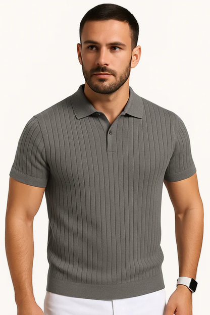 Darragh | Men's Polo Shirt – Ribbed Muscle Fit With Classic Collar 5