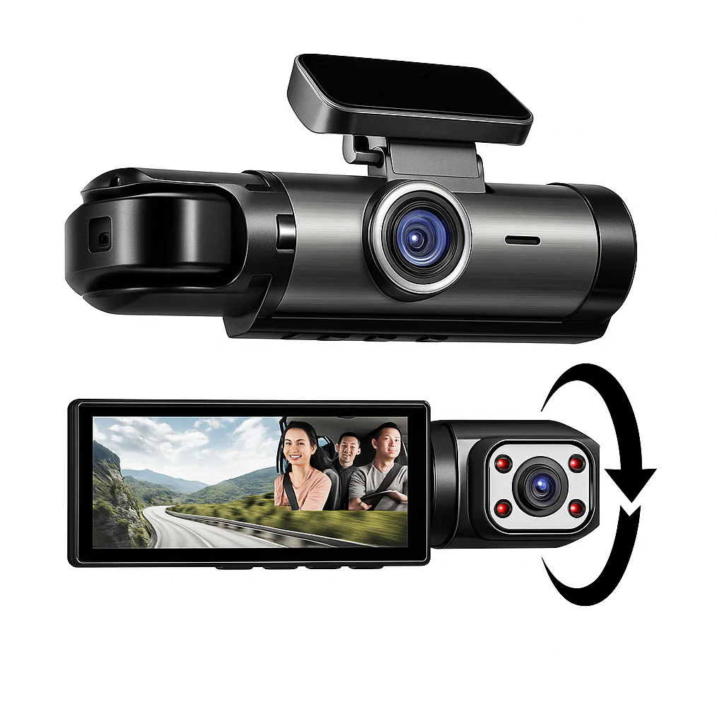 Dash Camera with 3 or 4 Lens Coverage | WiFi Streaming & Advanced Night Vision | 360° Surround Blind Spot Recording