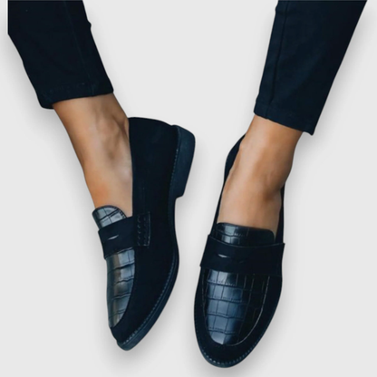 Diane | Women's Loafers - Handmade Black Leather with Orthopedic Support 0