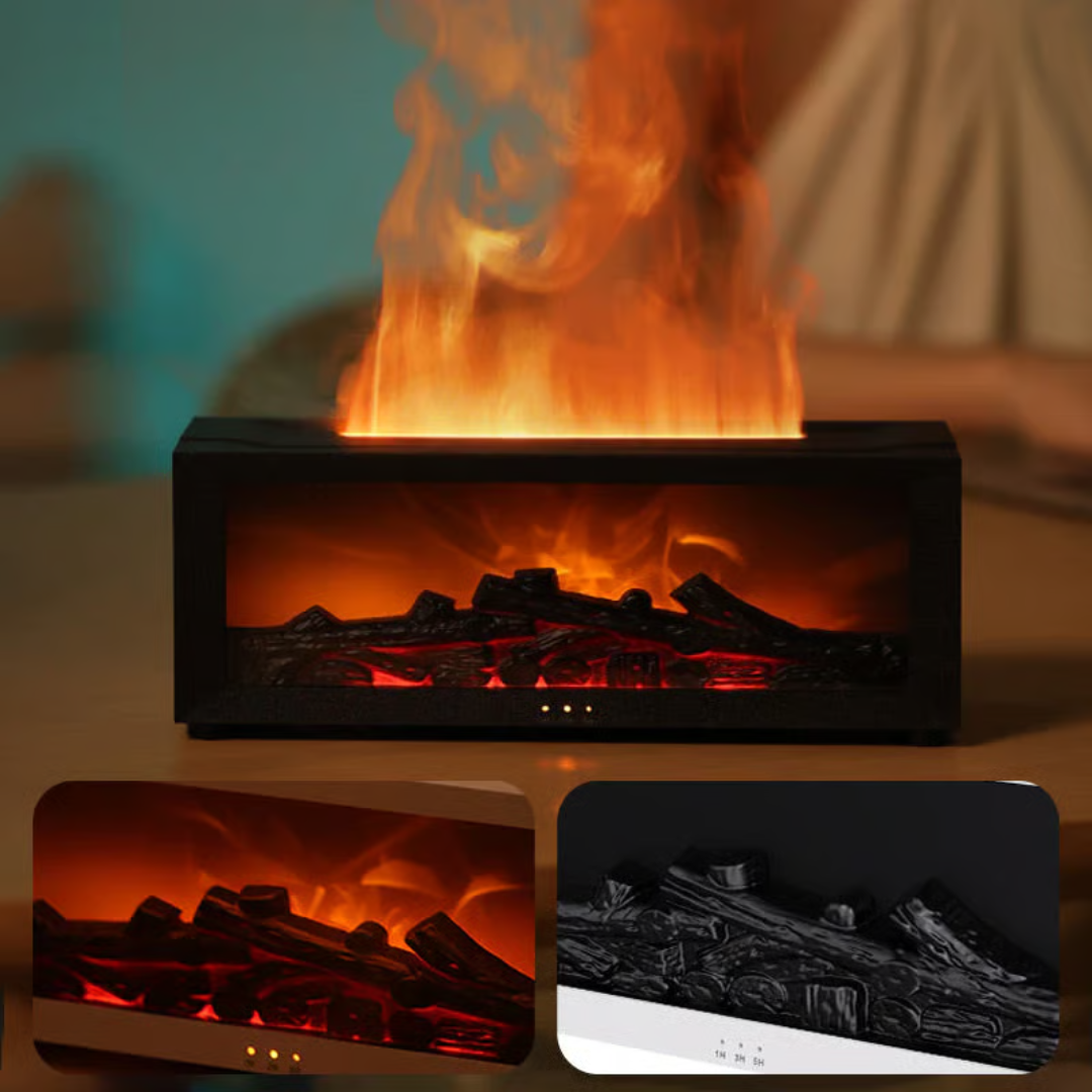 Diffuser Humidifier | Flame Effect Fireplace Lamp