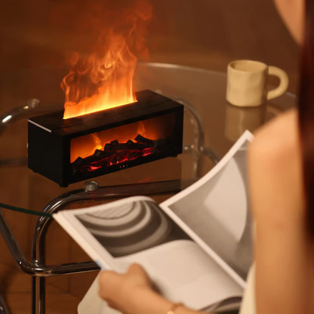 Diffuser Humidifier | Flame Effect Fireplace Lamp