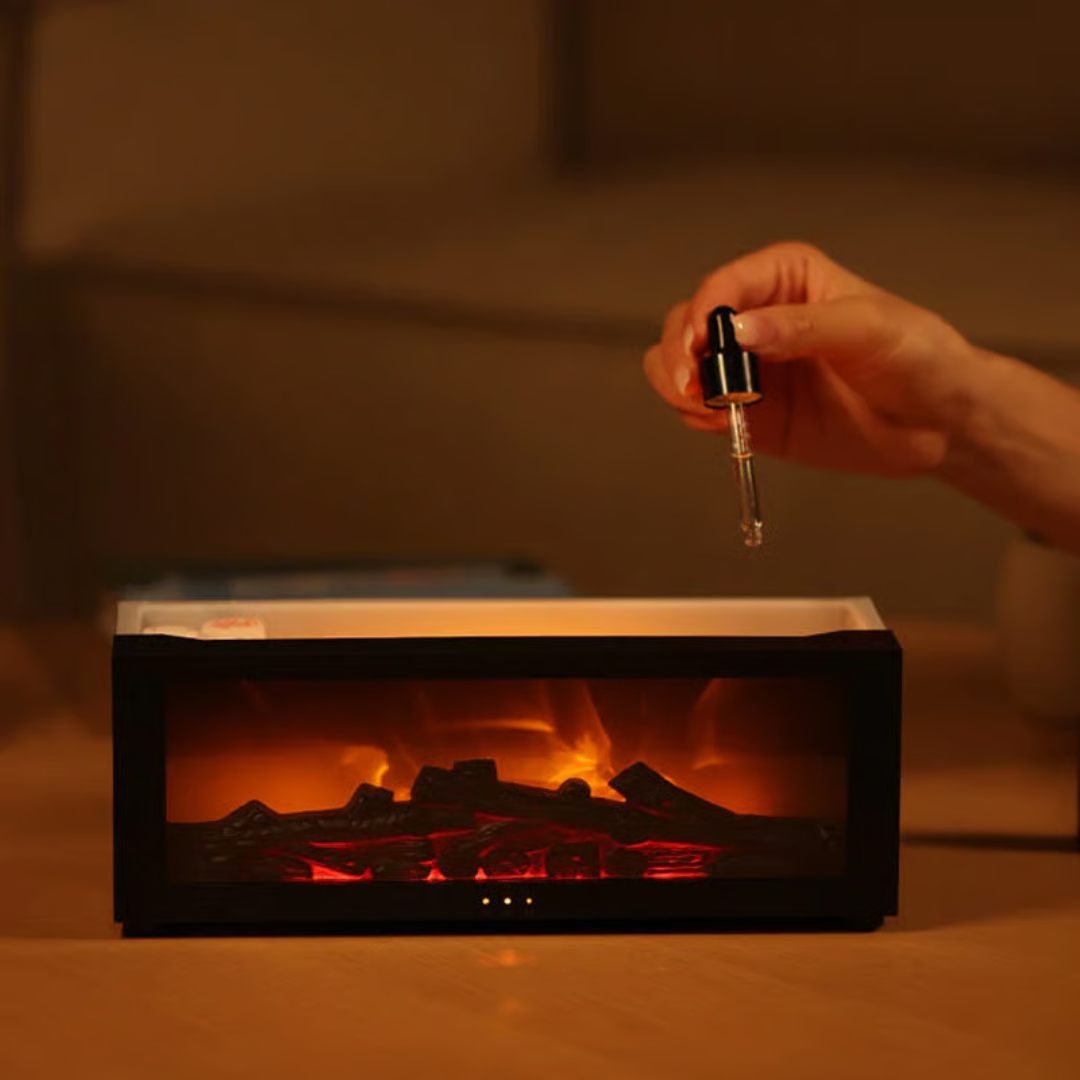 Diffuser Humidifier | Flame Effect Fireplace Lamp
