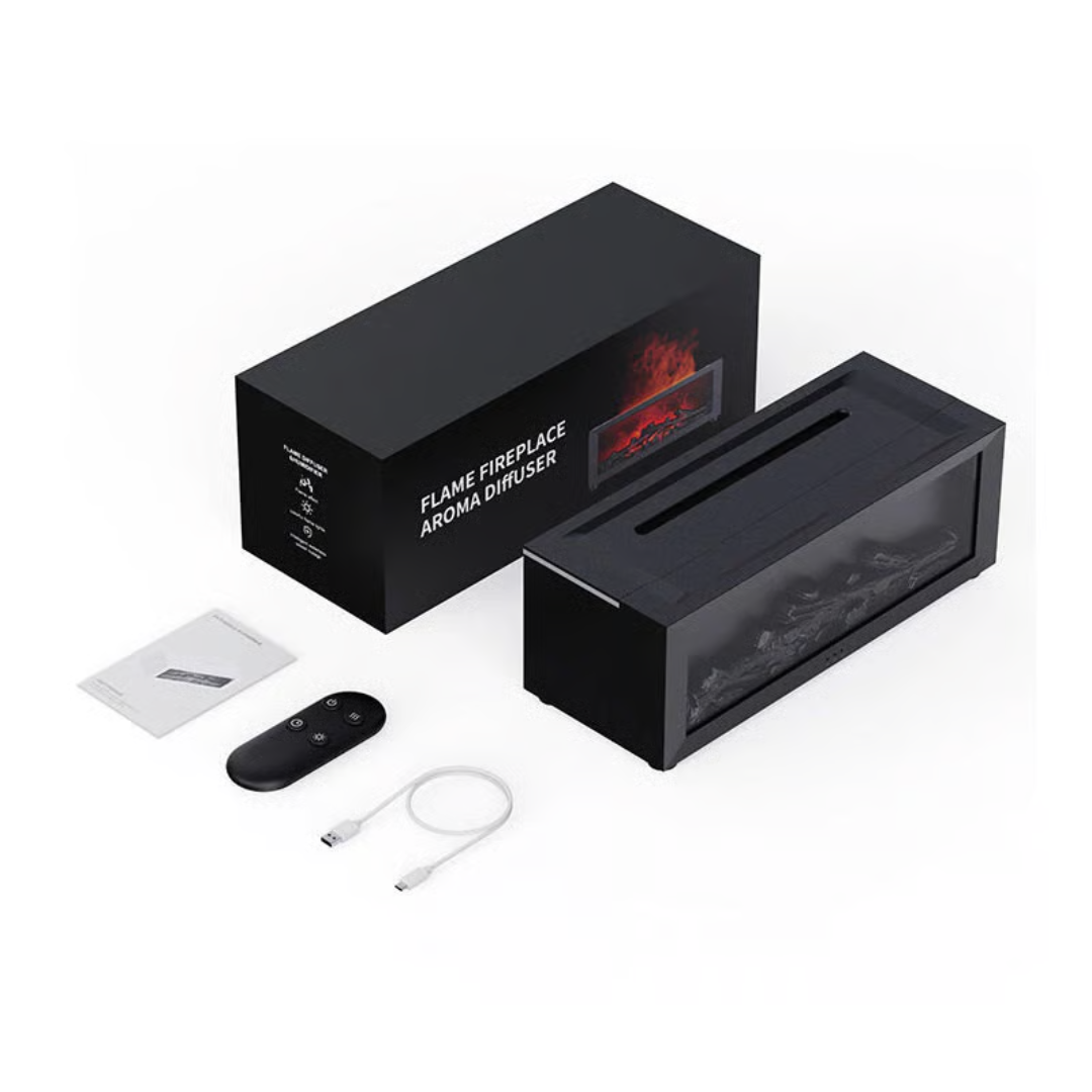 Diffuser Humidifier | Flame Effect Fireplace Lamp