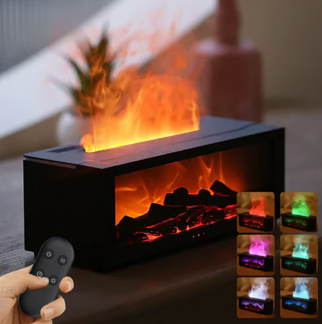 Diffuser Humidifier | Flame Effect Fireplace Lamp