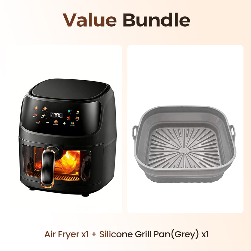 Digital Air Fryer with Viewing Window | 360° Rapid Hot Air Circulation | Crispy Family Meals with Less Oil, Digital Controls