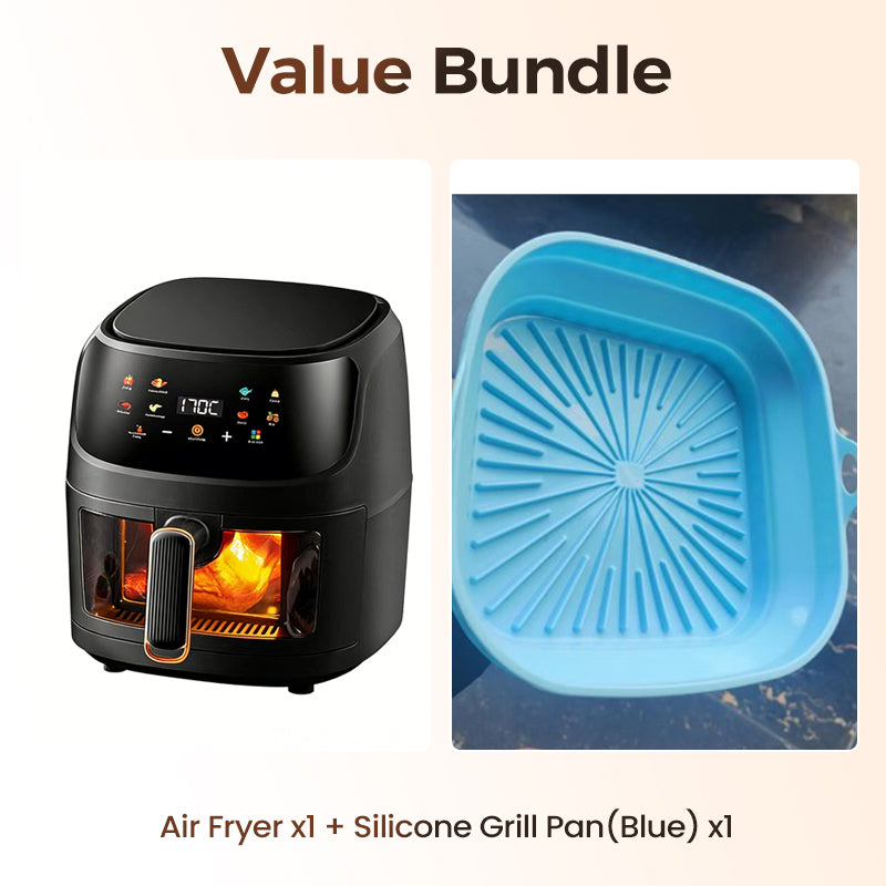 Digital Air Fryer with Viewing Window | 360° Rapid Hot Air Circulation | Crispy Family Meals with Less Oil, Digital Controls