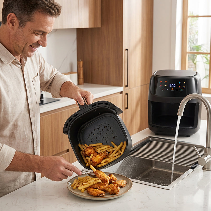 Digital Air Fryer with Viewing Window | 360° Rapid Hot Air Circulation | Crispy Family Meals with Less Oil, Digital Controls