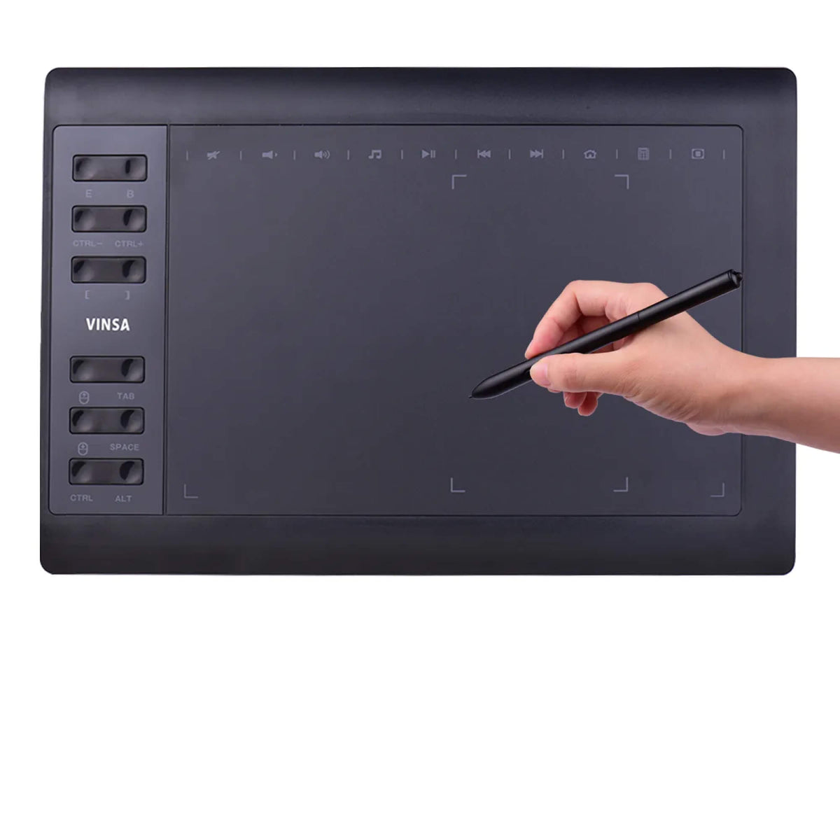 Digital Drawing Tablet with Pen | 8192 Pressure Levels, 5080 LPI Resolution | 12 Express Keys, Battery-Free Stylus