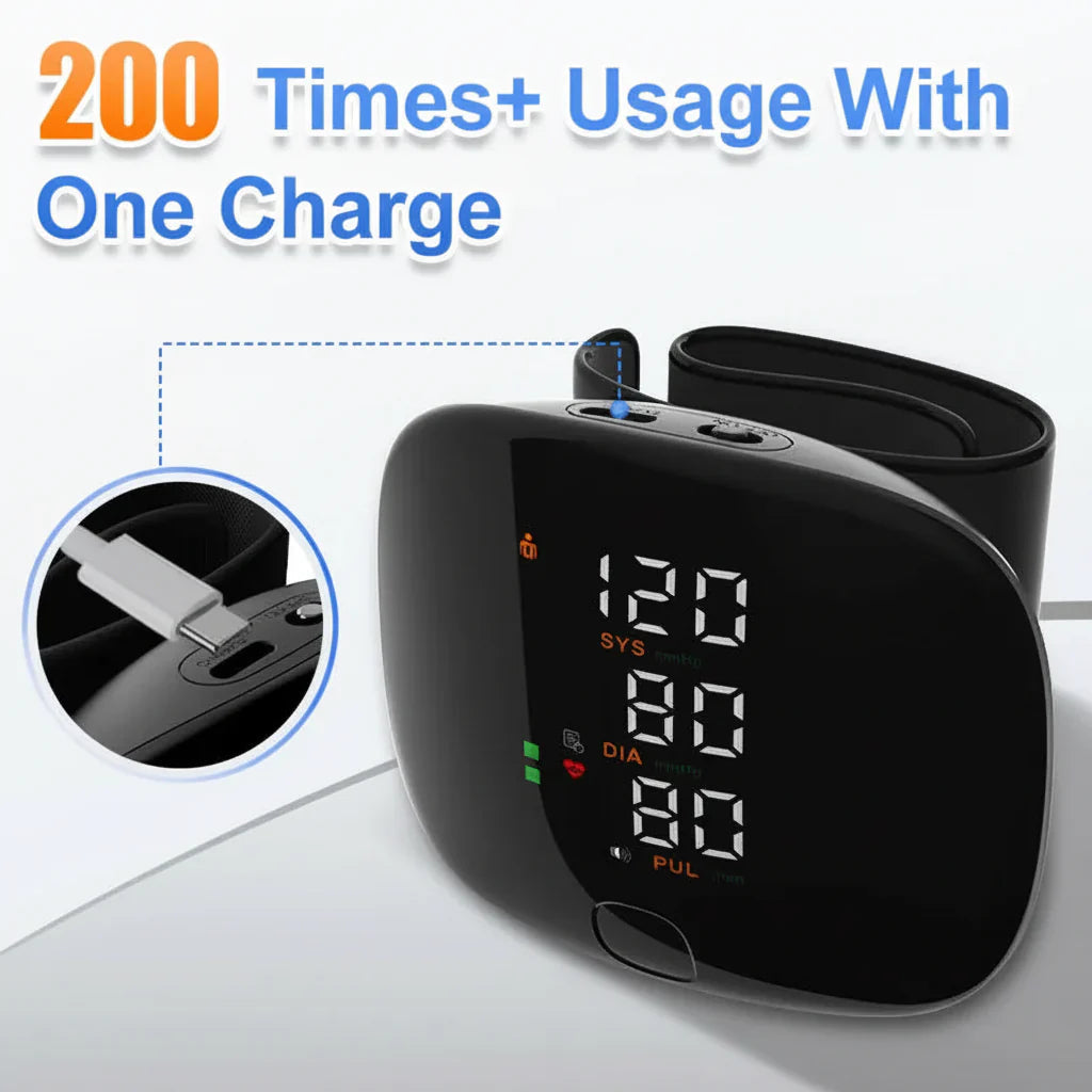 Digital Wrist Blood Pressure Monitor | Memory Function Health Tracker