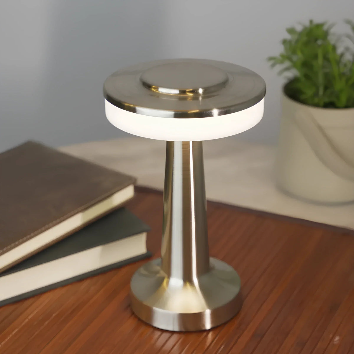 Dimmable Table Lamp Portable Cordless | Gold, Rose Gold, Silver, Black | USB-C Rechargeable LED, 8-12h Battery