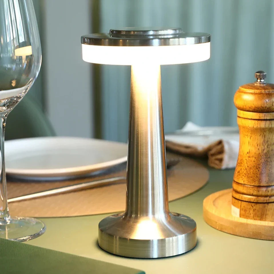 Dimmable Table Lamp Portable Cordless | Gold, Rose Gold, Silver, Black | USB-C Rechargeable LED, 8-12h Battery