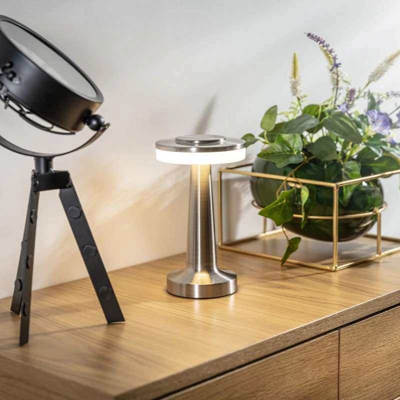 Dimmable Table Lamp Portable Cordless | Gold, Rose Gold, Silver, Black | USB-C Rechargeable LED, 8-12h Battery