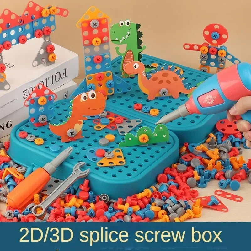 Dinosaur Building Blocks Set, BPA-Free Plastic | 50+ Pieces with 3 Assembly Tools | Builds Fine Motor Skills for Ages 3+