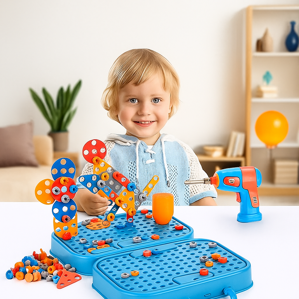 Dinosaur Building Blocks Set, BPA-Free Plastic | 50+ Pieces with 3 Assembly Tools | Builds Fine Motor Skills for Ages 3+