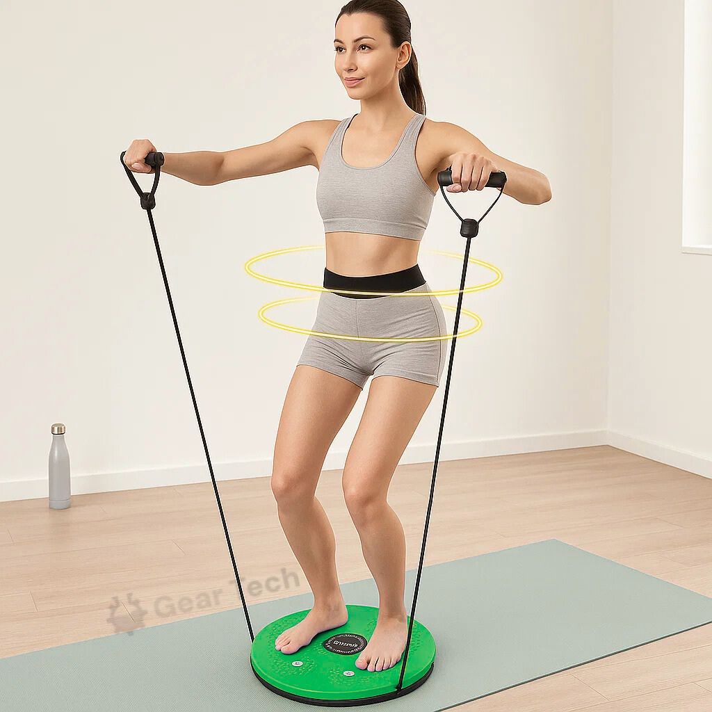 Waist Twisting Disc for Core & Balance Training | Magnetic Massage Nodes & Resistance Ropes | ABS Plastic, Max Load 100 kg 23