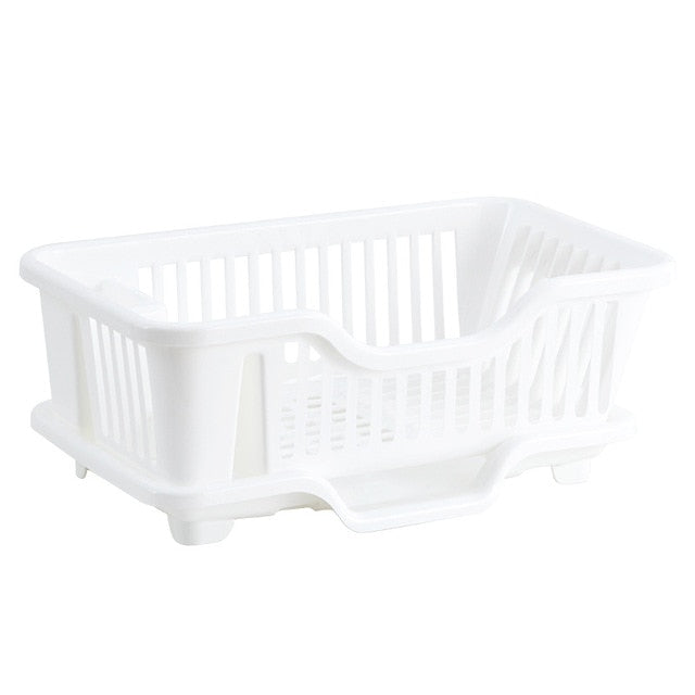 Dish Drying Rack | Slotted Basket, Angled Drain Board
