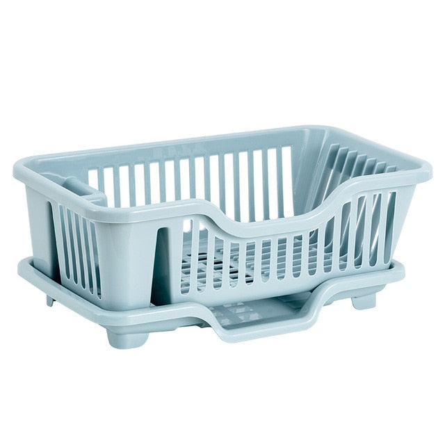 Dish Drying Rack | Slotted Basket, Angled Drain Board
