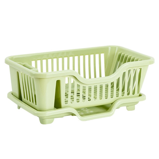Dish Drying Rack | Slotted Basket, Angled Drain Board