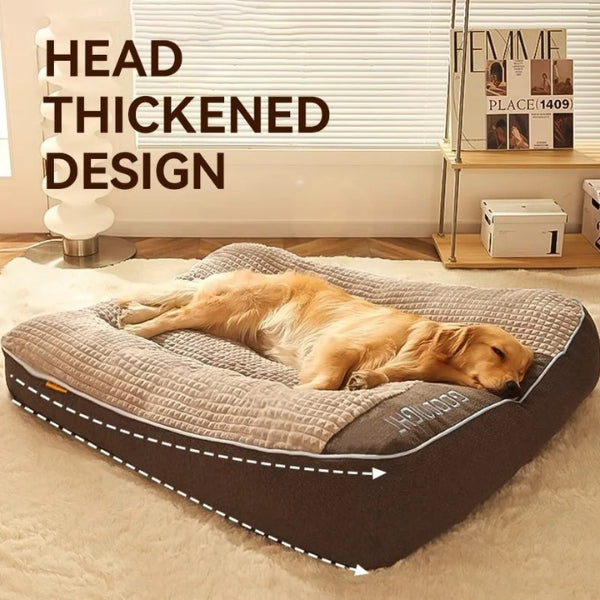 Dog Mattress Bed | Raised Back Bolster, Removable Cover
