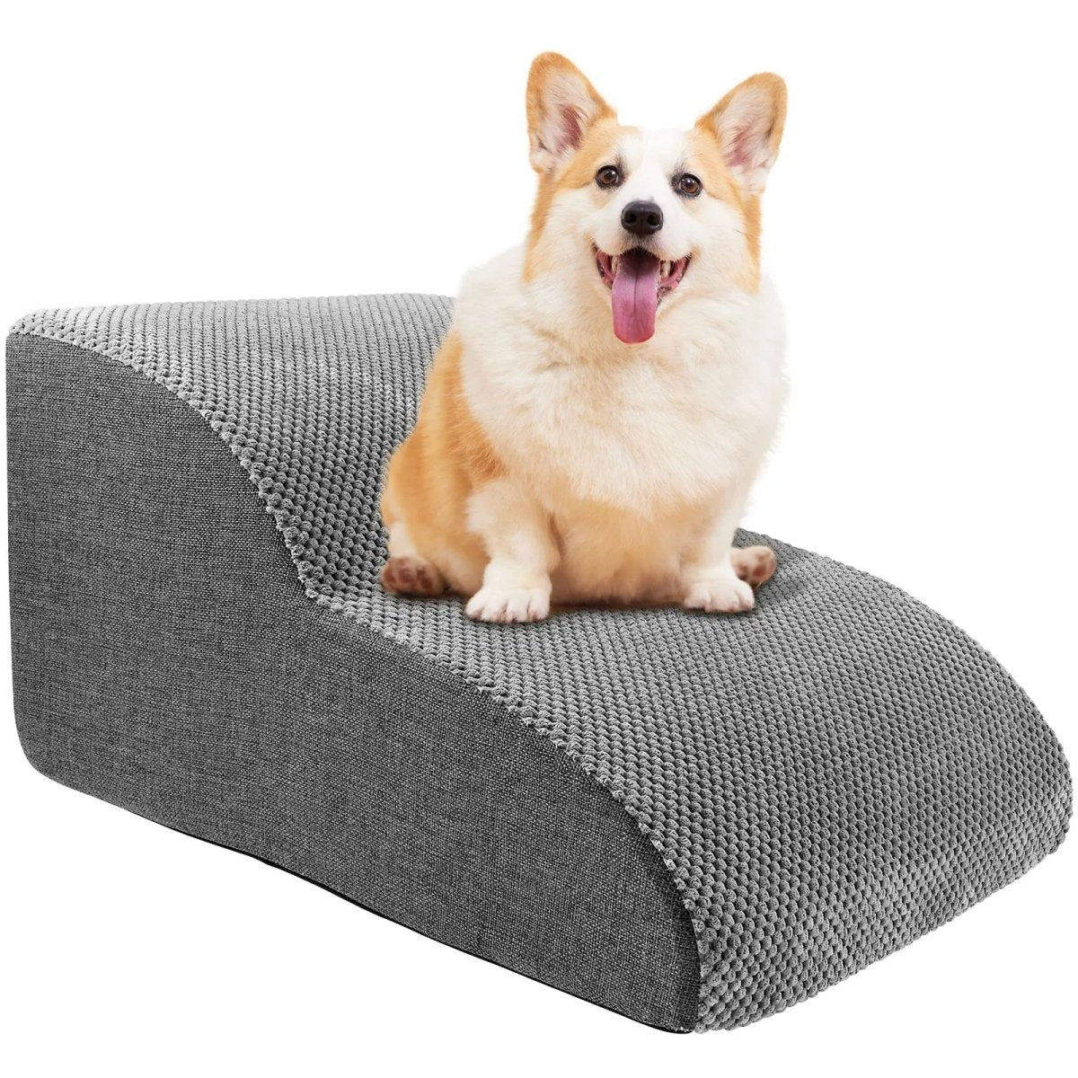 Dog Stairs – Soft pineapple velvet with non-slip surface, available in 2- or 3-step designs for beds or sofas 2