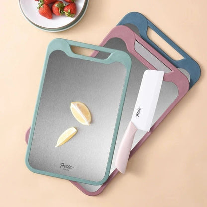 Double Sided Chopping Board – Stainless Steel and Rice Husk Fiber