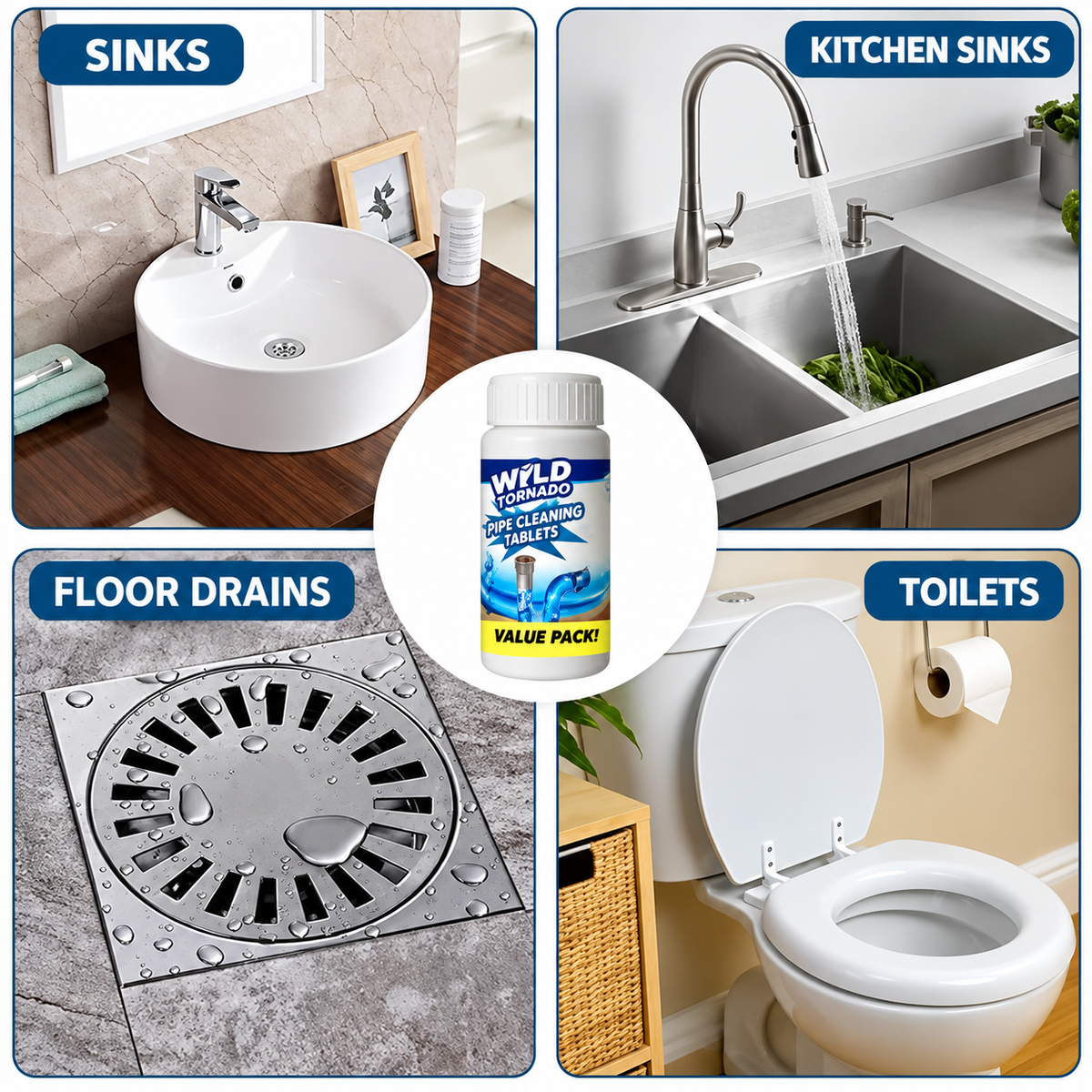 Drain Cleaner 110g | Fast-Acting Foaming Formula | Clears Clogs in Sinks, Showers & Toilets Without Scrubbing or Tools