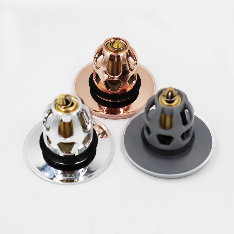 Drain Stopper | Push Open Cap, Slotted Hair Catch Basket
