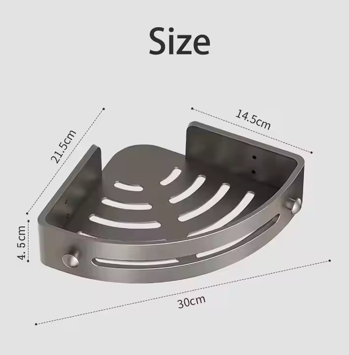 Drill-Free Shower Shelf | Corner Bathroom Storage Organizer