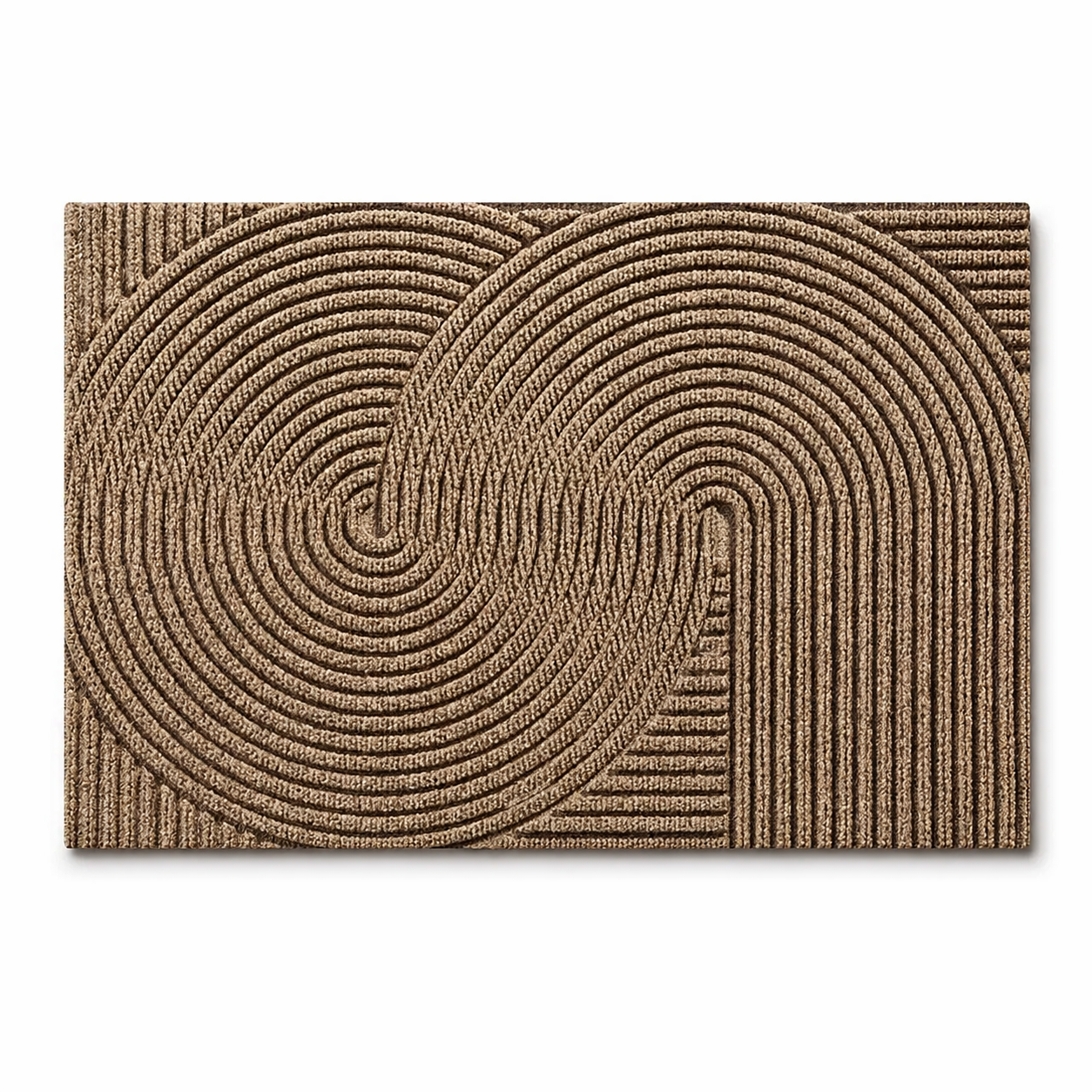 Durable Non-Slip Door Mat | Green Geometric Textured Entry Mat