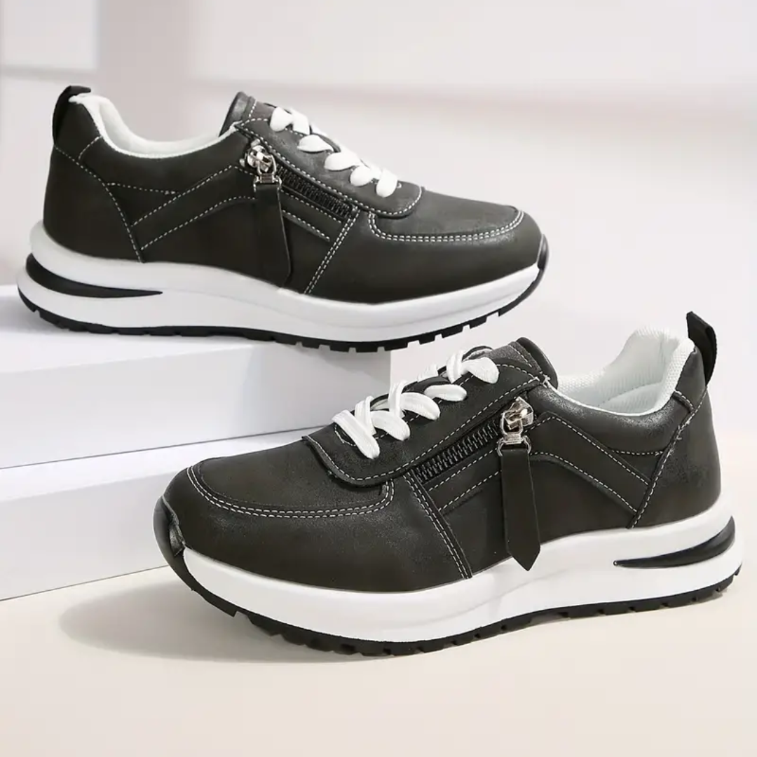 Eileen | Women's Casual Shoes – Vegan Leather With Side Zipper
