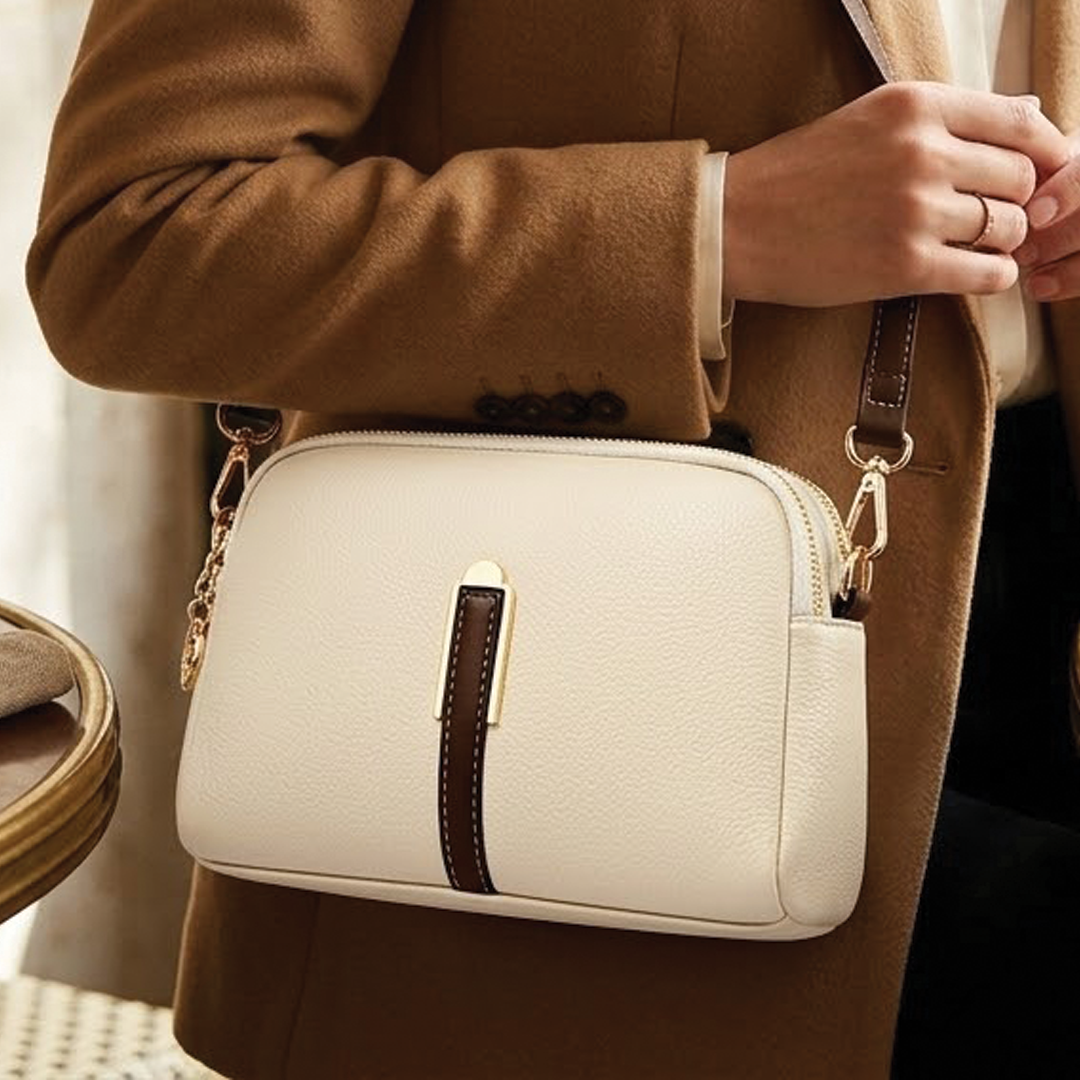 Elaine | Vegan Leather Crossbody Bag – Compact Design With Gold-Tone Hardware