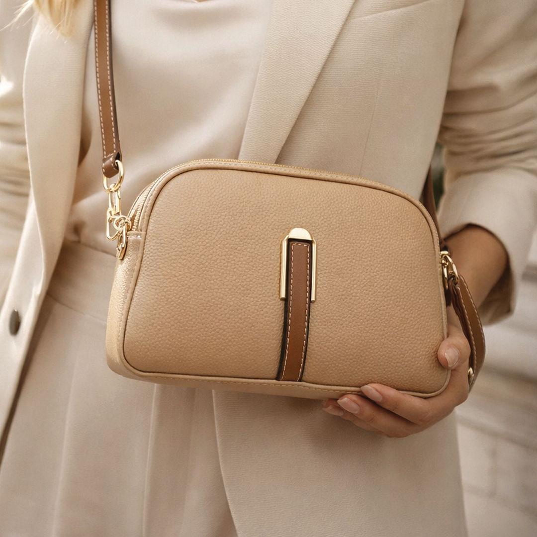 Elaine | Vegan Leather Crossbody Bag – Compact Design With Gold-Tone Hardware