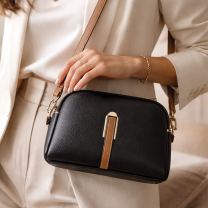 Elaine | Vegan Leather Crossbody Bag – Compact Design With Gold-Tone Hardware 0