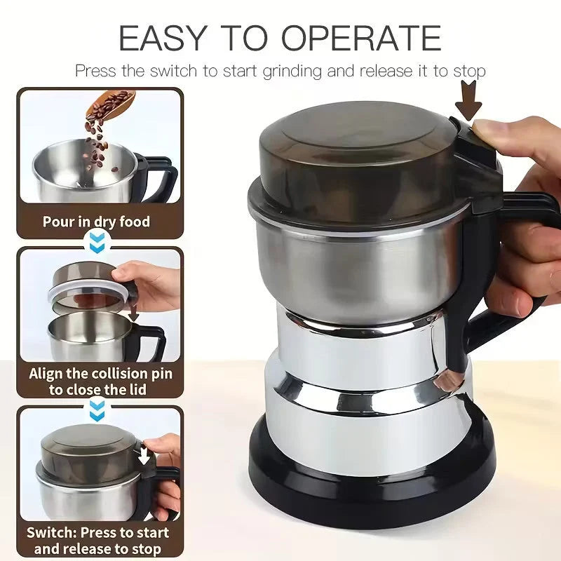 Electric Coffee and Spice Grinder | Clear Lid, Deep Bowl