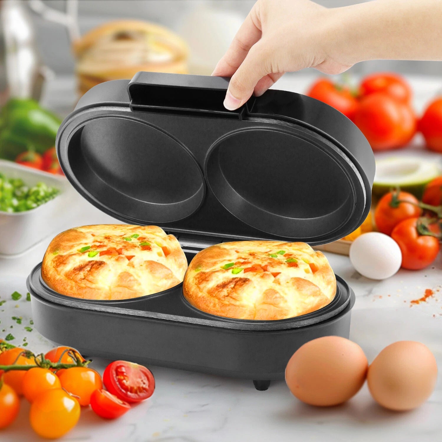Electric Omelette Maker | Dual Non-Stick Egg Cooker