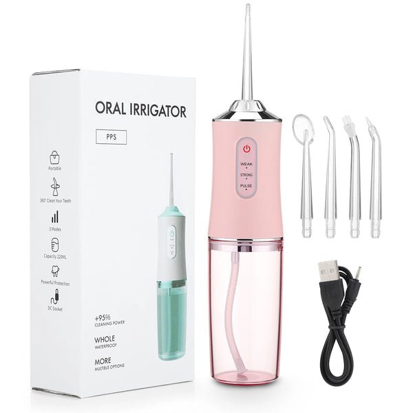 Electric Water Flosser | 3 Pressure Modes, IPX7 Waterproof | 1000mAh Battery, 60 Min Cordless Use, Quiet Design