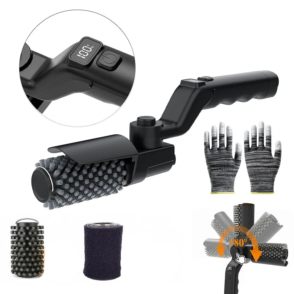 Electric BBQ Grill Brush Cleaner 3 Speed Cordless Grill Cleaning Brush 3