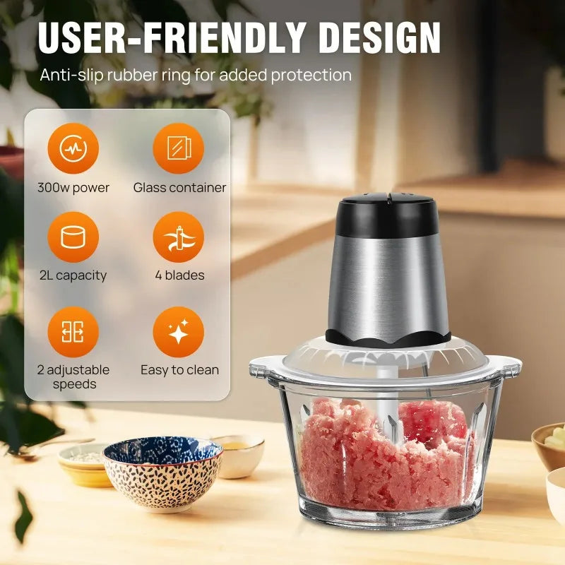 Electric Meat Grinder Food Chopper Processor Stainless Steel Blades 2