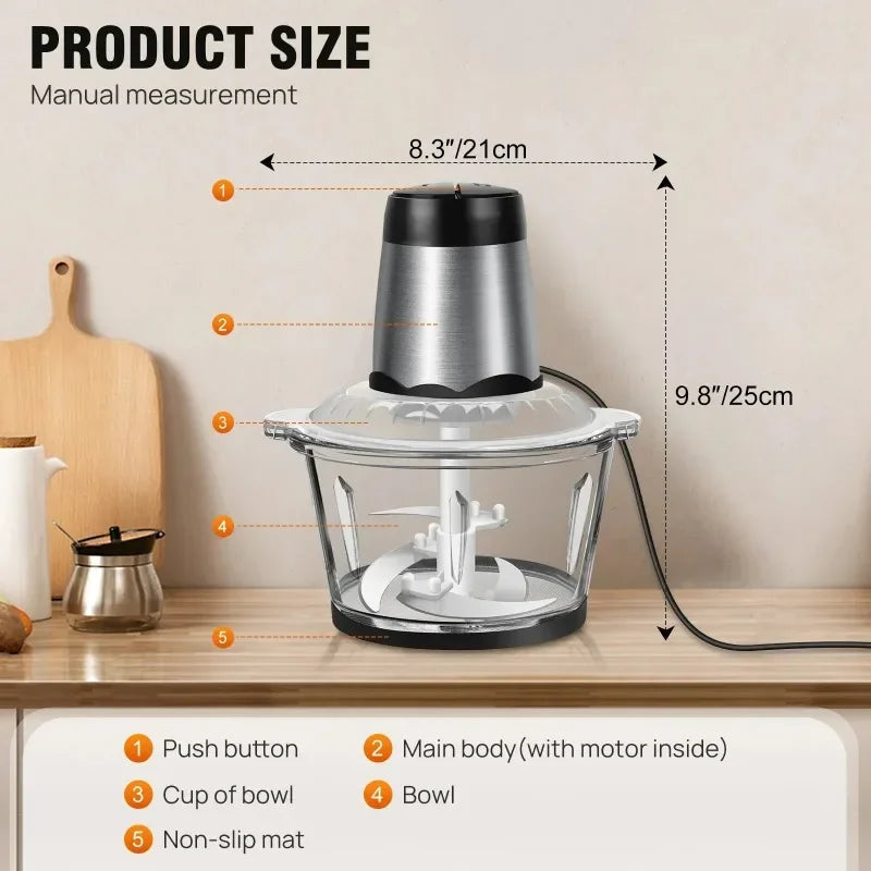 Electric Meat Grinder Food Chopper Processor Stainless Steel Blades 3