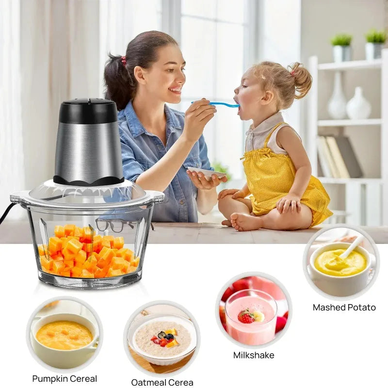 Electric Meat Grinder Food Chopper Processor Stainless Steel Blades 6