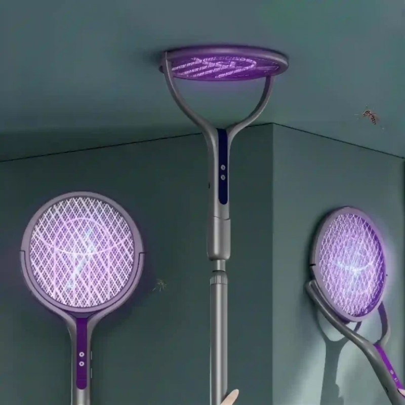 Electric Mosquito Swatter with LED Camping Light and Rotating Head 5