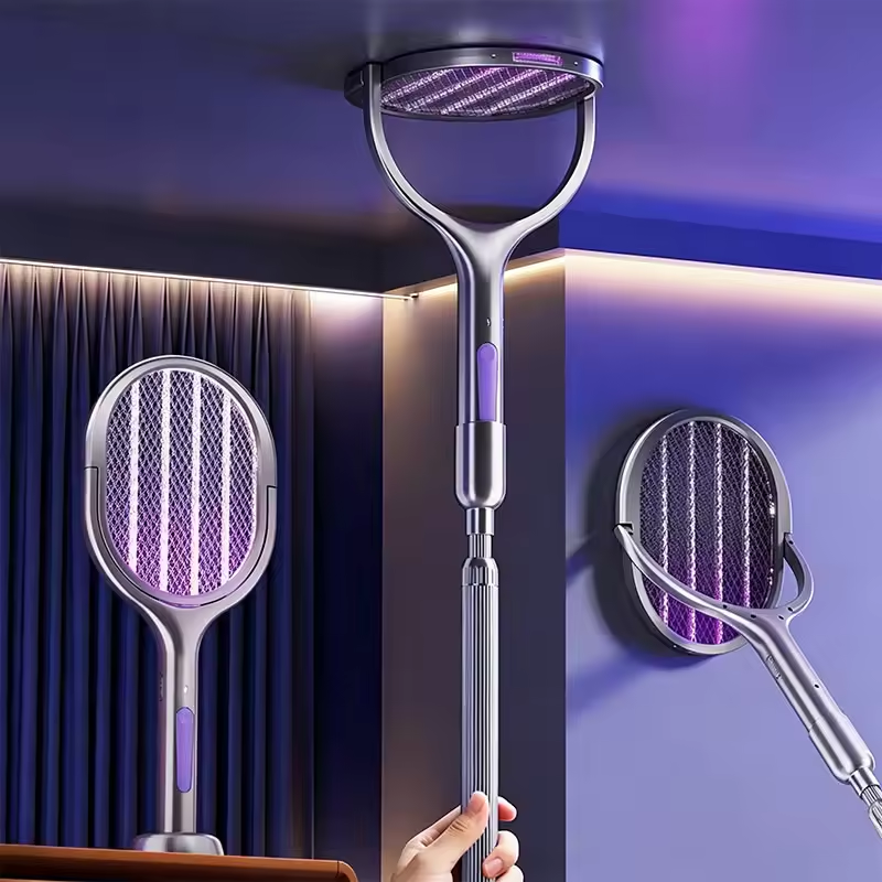 Electric Mosquito Swatter with LED Camping Light and Rotating Head 7