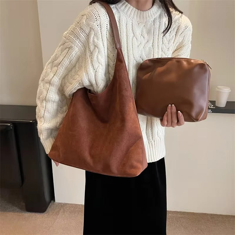 Elegant Suede | Shoulder Bag For Women - Adjustable Strap Design