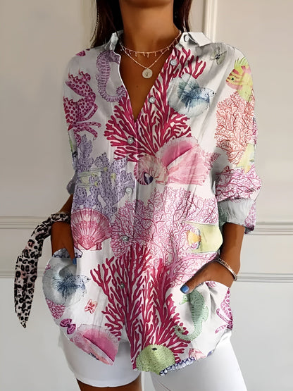 ElegantCotton | Women's Button Down Blouse – Breathable Long Sleeves 0