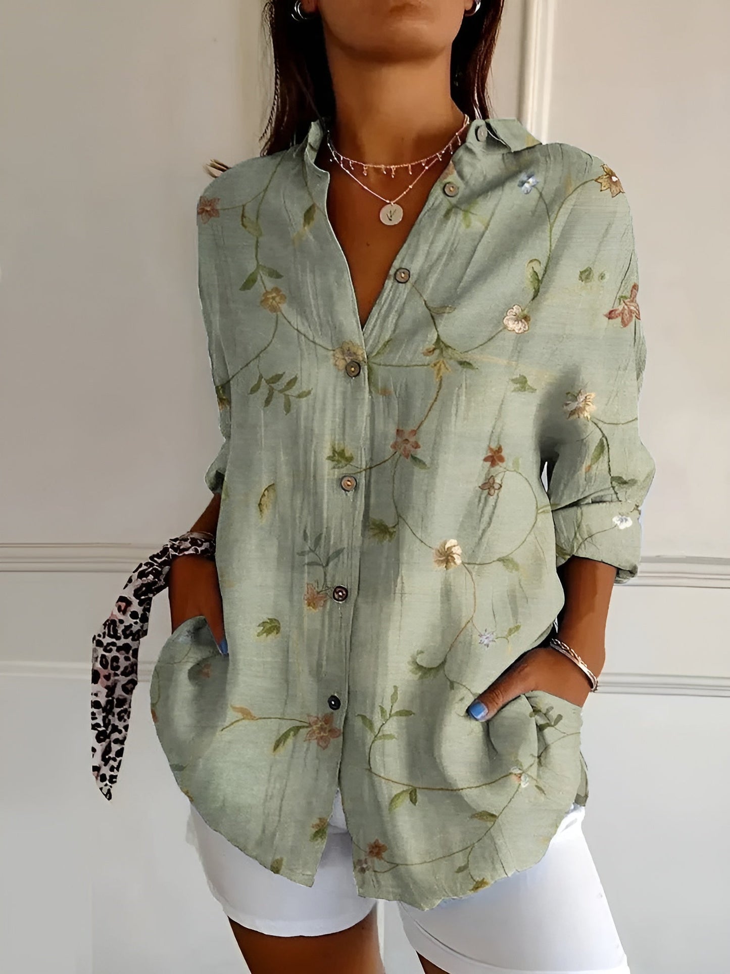 ElegantCotton | Women's Button Down Blouse – Breathable Long Sleeves 1