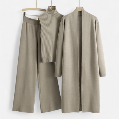 ElegantKnits | Women's 3-Piece Cardigan Set – Soft Knitted Fabric 1