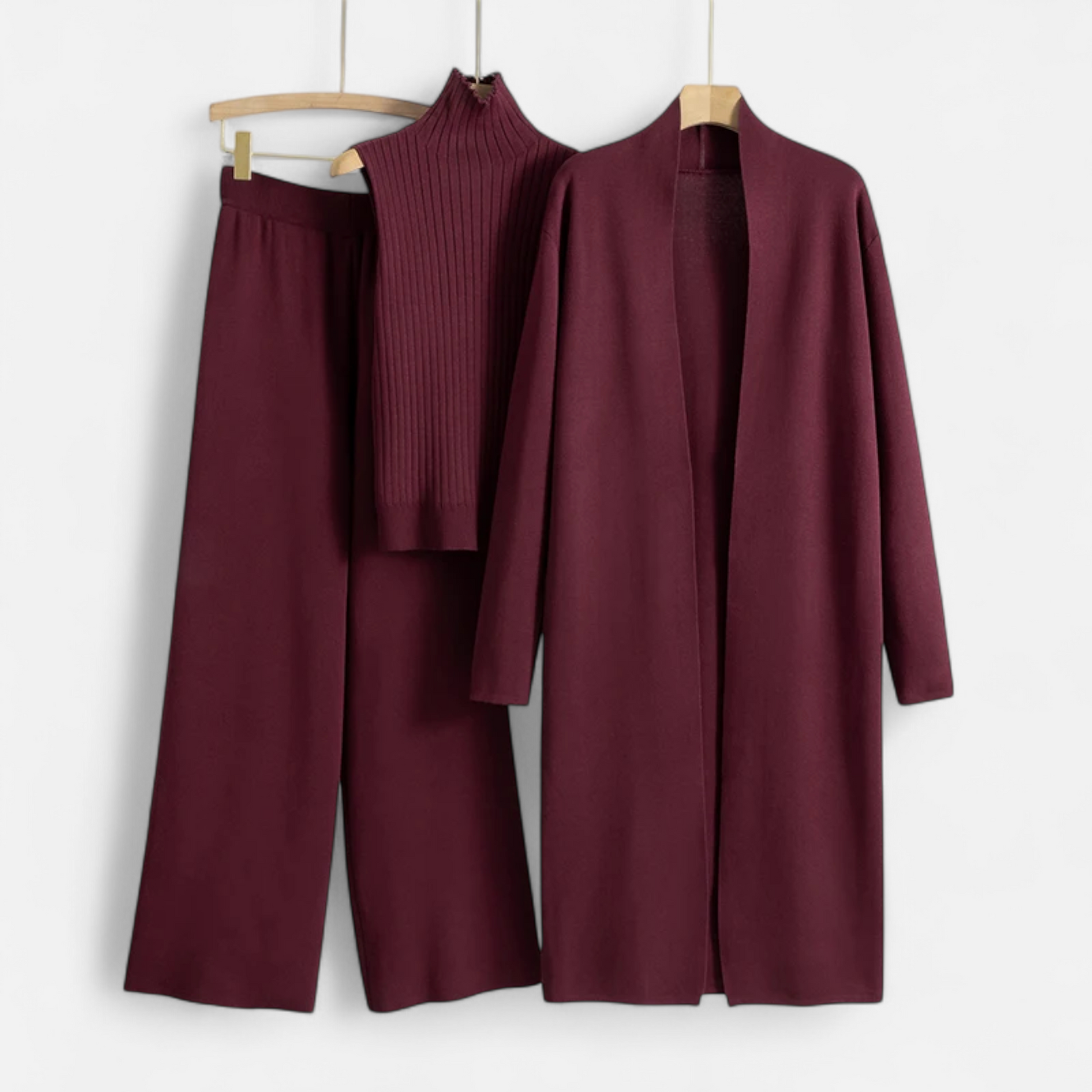 ElegantKnits | Women's 3-Piece Cardigan Set – Soft Knitted Fabric 13