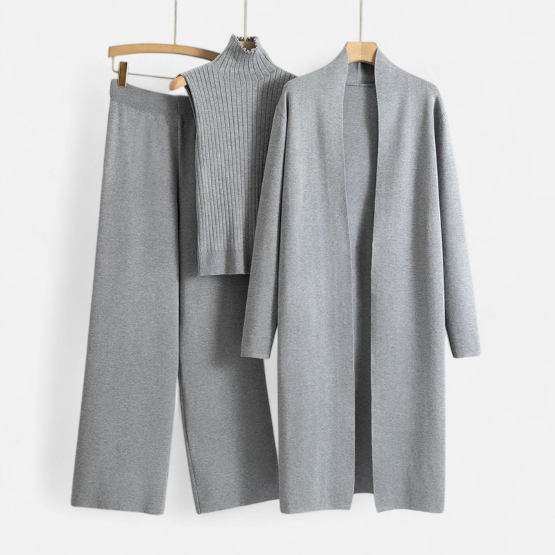 ElegantKnits | Women's 3-Piece Cardigan Set – Soft Knitted Fabric 15